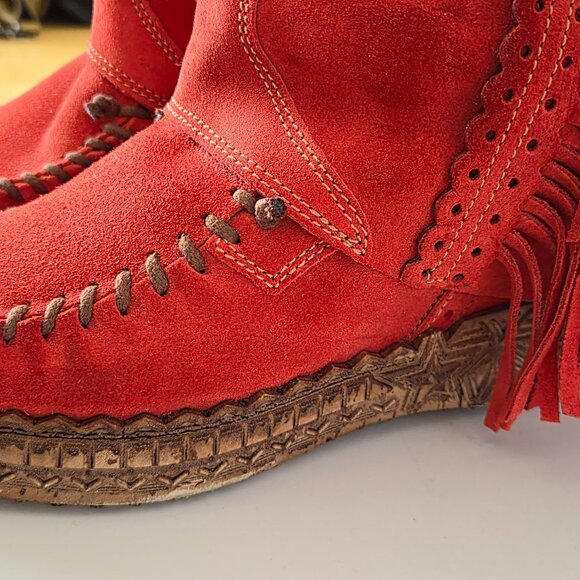 Never Worn Red El Vaquero Colleen Boots Sz 40 - Picture 8 of 12